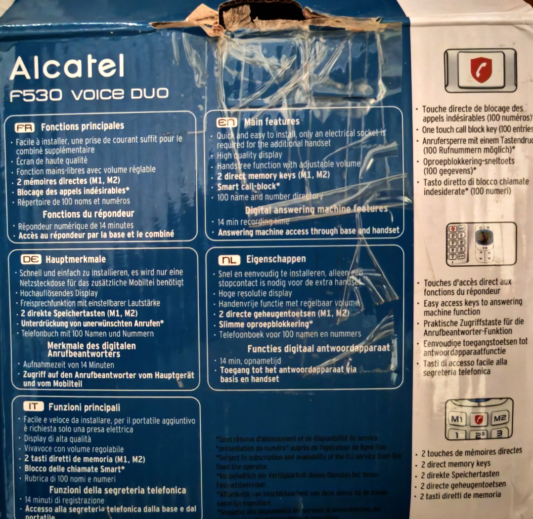 ALCATEL F530 Voice Duo DECT Schnurlostelefon mit AB 2 Mobilteile Freisprechen A8