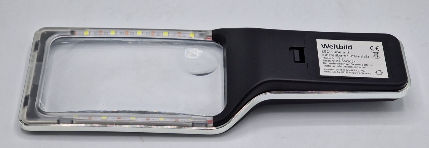 Orbisana LED Lupe Leselupe mit Licht dimmbar Vergrößerungshilfe Handlupe A7