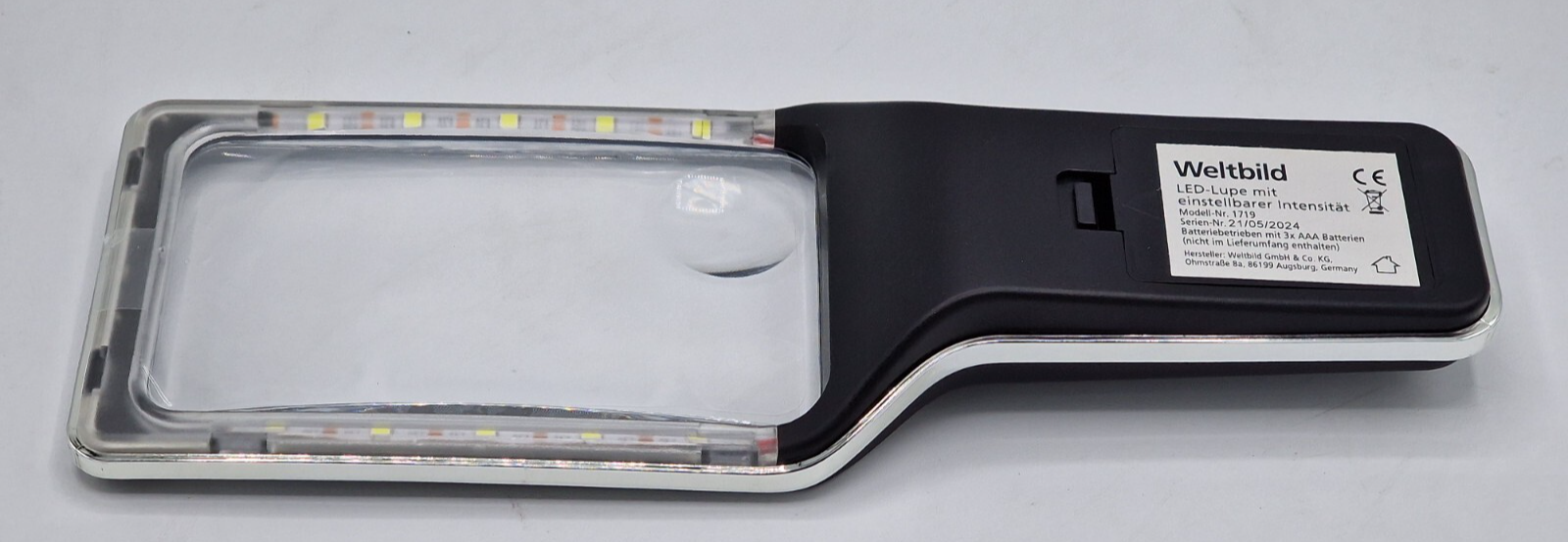 Orbisana LED Lupe Leselupe mit Licht dimmbar Vergrößerungshilfe Handlupe A7