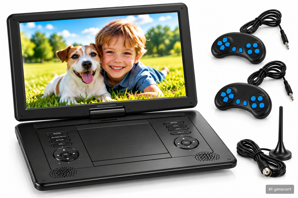 Universum DVD 400-20 Tragbarer DVD Player 15,6 Zoll DVB-T2 HD USB Akku A9