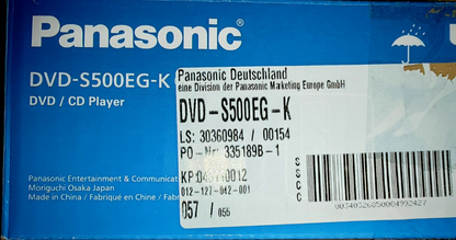 Panasonic DVD-S500EG-K DVD Player USB Scart MP3 JPEG Xvid Schwarz Player A08