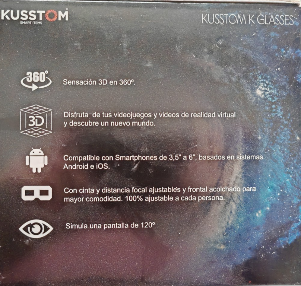 KUSSTOM K Glasses 3D VR Brille Virtual Reality Smartphone 3D Brille D8