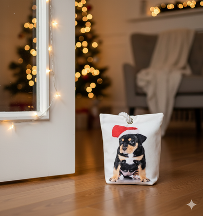 Grundig LED Weihnachts Türstopper Hund 20x14cm Weihnachtsdeko Rottweiler