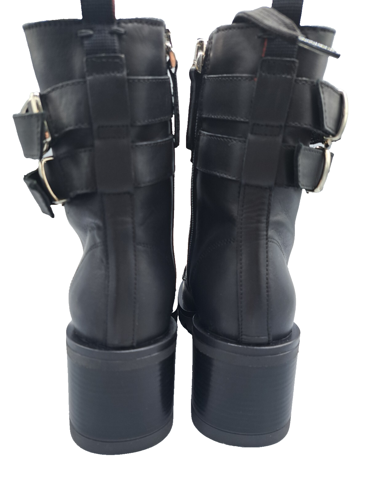 MAX&Co Deducono Damen Boots Leder Schwarz Strass Schnalle Stiefelette Gr. 36 G1