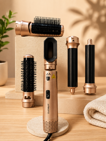 Ambiano 5in1 Multistyler Haarstyler Lockenstab Glätteisen Warmluftstyler Set