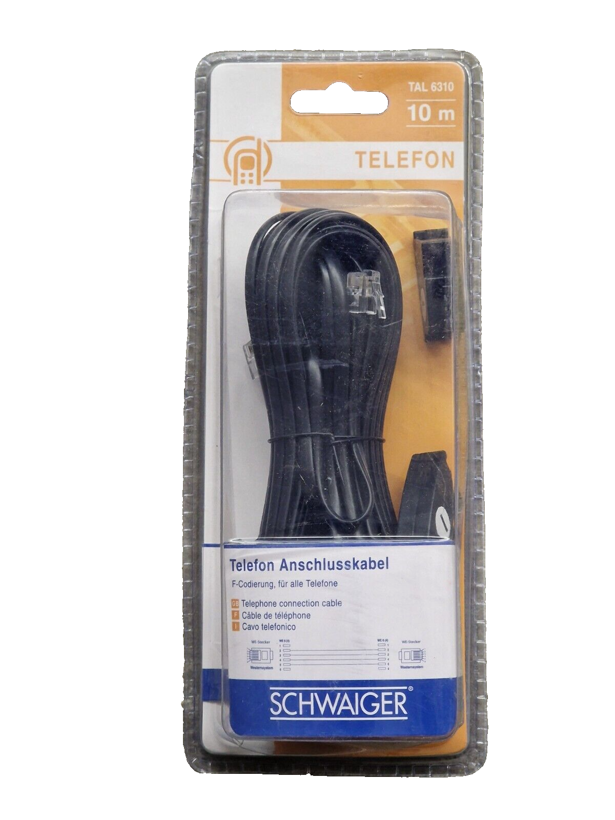 Schwaiger TAL6310 Telefonanschlusskabel 10m Telefon Kabel TAE