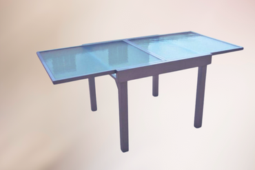 Ausziehtisch LOLA Aluminium grau pulverbeschichtet / Wellenglas 305260