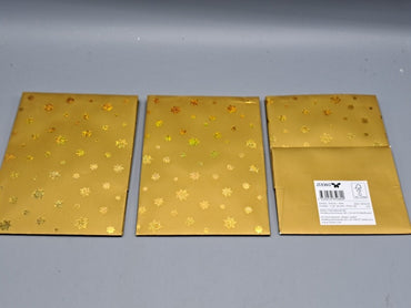 3x Stewo Geschenkverpackung, Tüten, Design 14x10 cm, gold