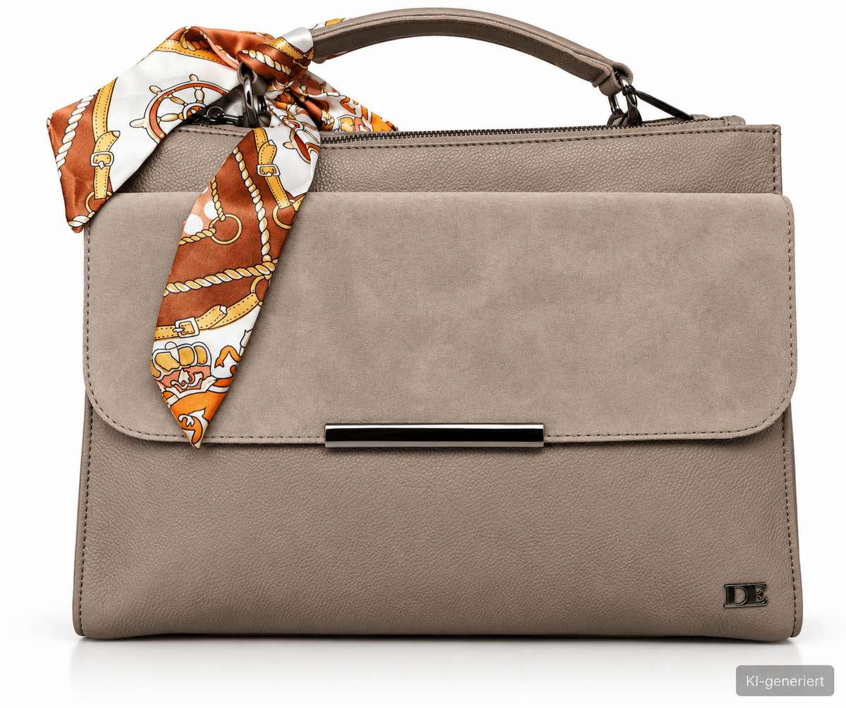 Desiderius Alivia Damen Ledertasche Taupe Blogger Edition Echtleder Handtasche H