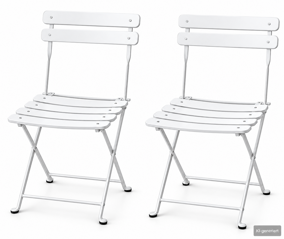MANO Gartenstuhl 2er Set Weiß Klappstuhl Metall Balkon Terrasse Bistrostuhl  HA6