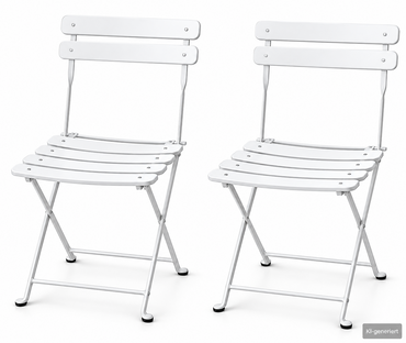 MANO Gartenstuhl 2er Set Weiß Klappstuhl Metall Balkon Terrasse Bistrostuhl  HA6
