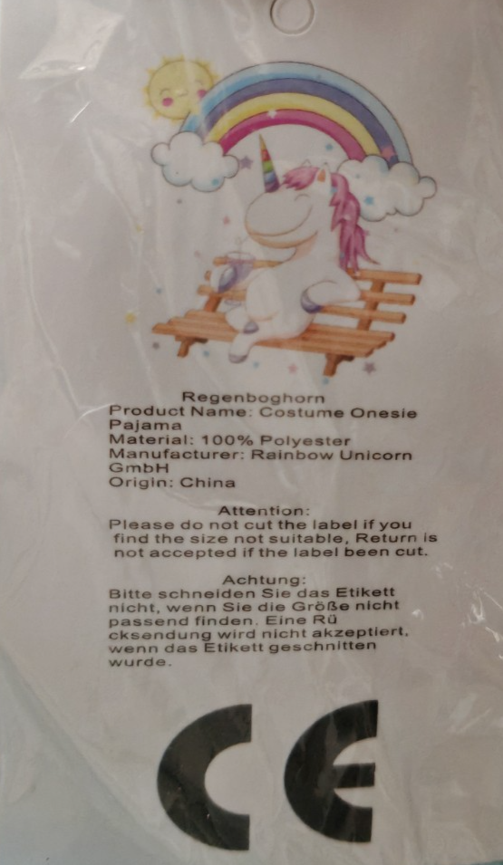 Einhorn Kostüm Onesie XL Türkis Plüsch Overall Jumpsuit Karneval Fasching