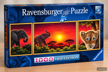 Ravensburger Puzzle 1000 Teile Elefanten Löwe Afrika Premium Puzzle 199914 D6
