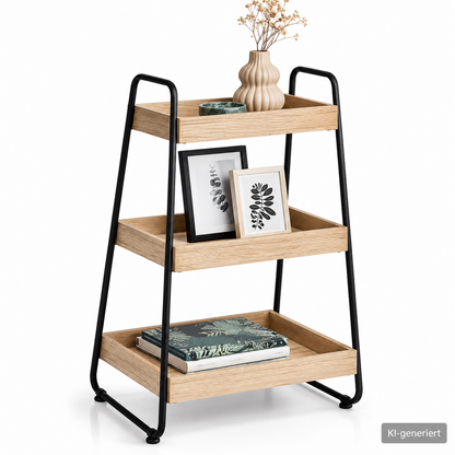 Zeller Present Standregal 3 Ablagen 40x30x70 cm MDF Metall Beistellregal H