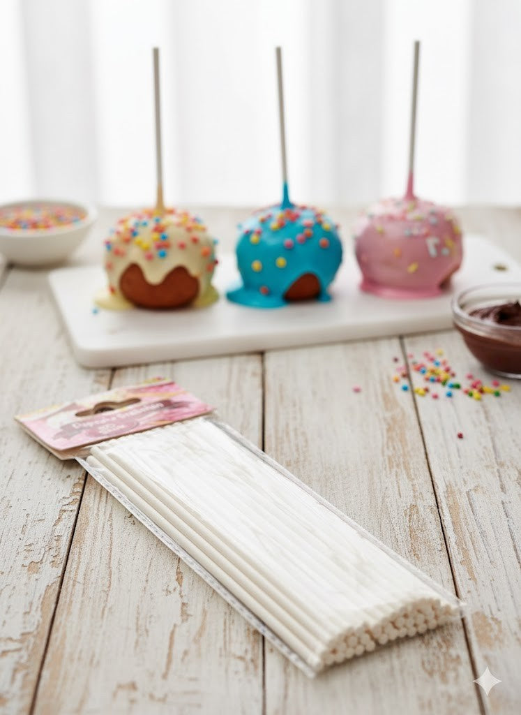 50x Popcake Stäbchen Weiß Cake Pop Stiele Lollipop Sticks Backzubehör Kuchen B4