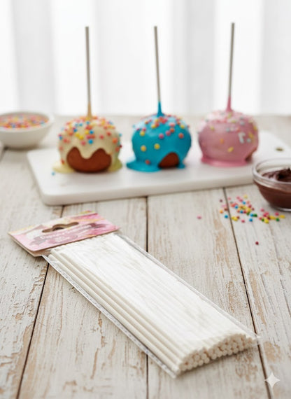 50x Popcake Stäbchen Weiß Cake Pop Stiele Lollipop Sticks Backzubehör Kuchen B4