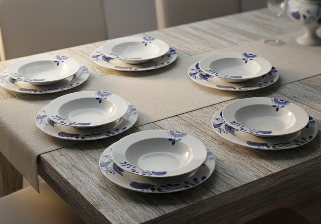 Arte Viva Tafelservice 12-teilig Millefiori Blumen Design Geschirr Set
