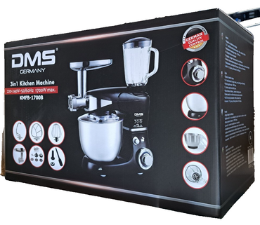 DMS KMFB-1700B 3 in 1 Küchenmaschine, 5L, 1700W,Rühren,Kneten,Fleischwolf
