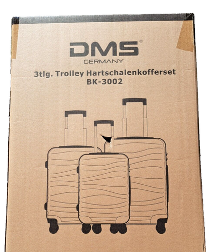 DMS BK-3002 3er Koffer Set Silber Hartschale Trolley Reisekoffer ABS 4 Rollen