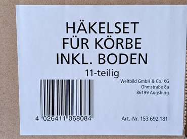 Häkelset für Körbe inkl. Boden , 11-teilig