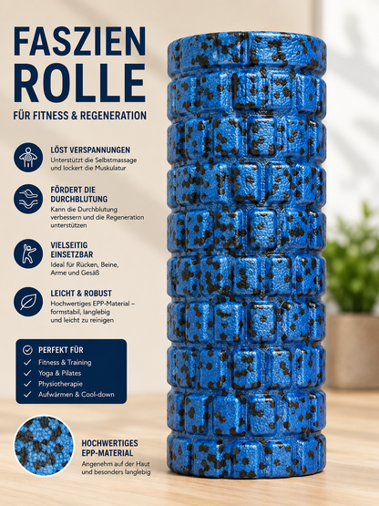 EVEREST FITNESS Faszienrolle 33cm Foam Roller 3D Massage Rolle Rücken E