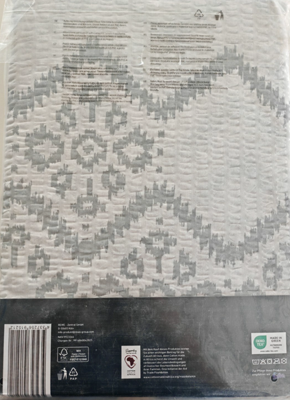 Home Ideas Seersucker Bettwäsche 155x220 80x80 cm Baumwolle Übergröße Grau E4
