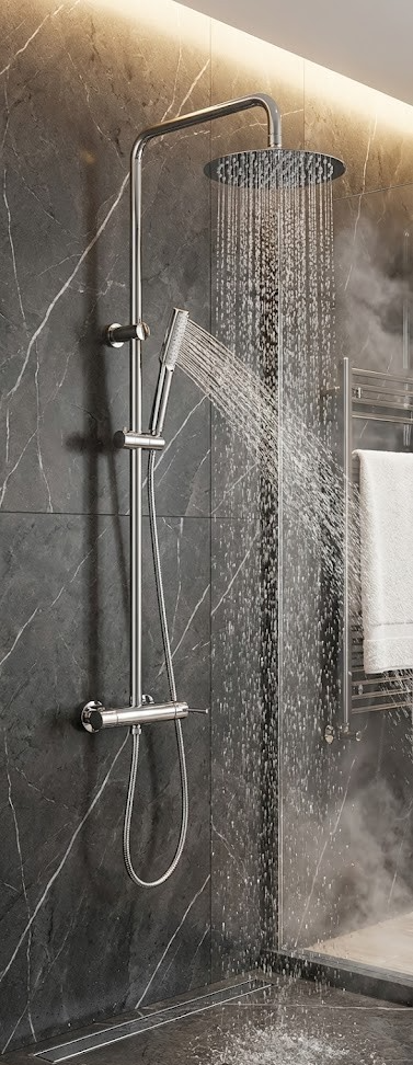 OBI Selection Luva Duschsystem Set – Duschkopf mit Thermostat fürs Badezimmer