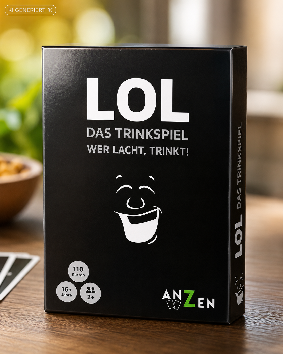LOL Das Trinkspiel Wer lacht trinkt Kartenspiel 110 Karten Partyspiel ab 18 D4