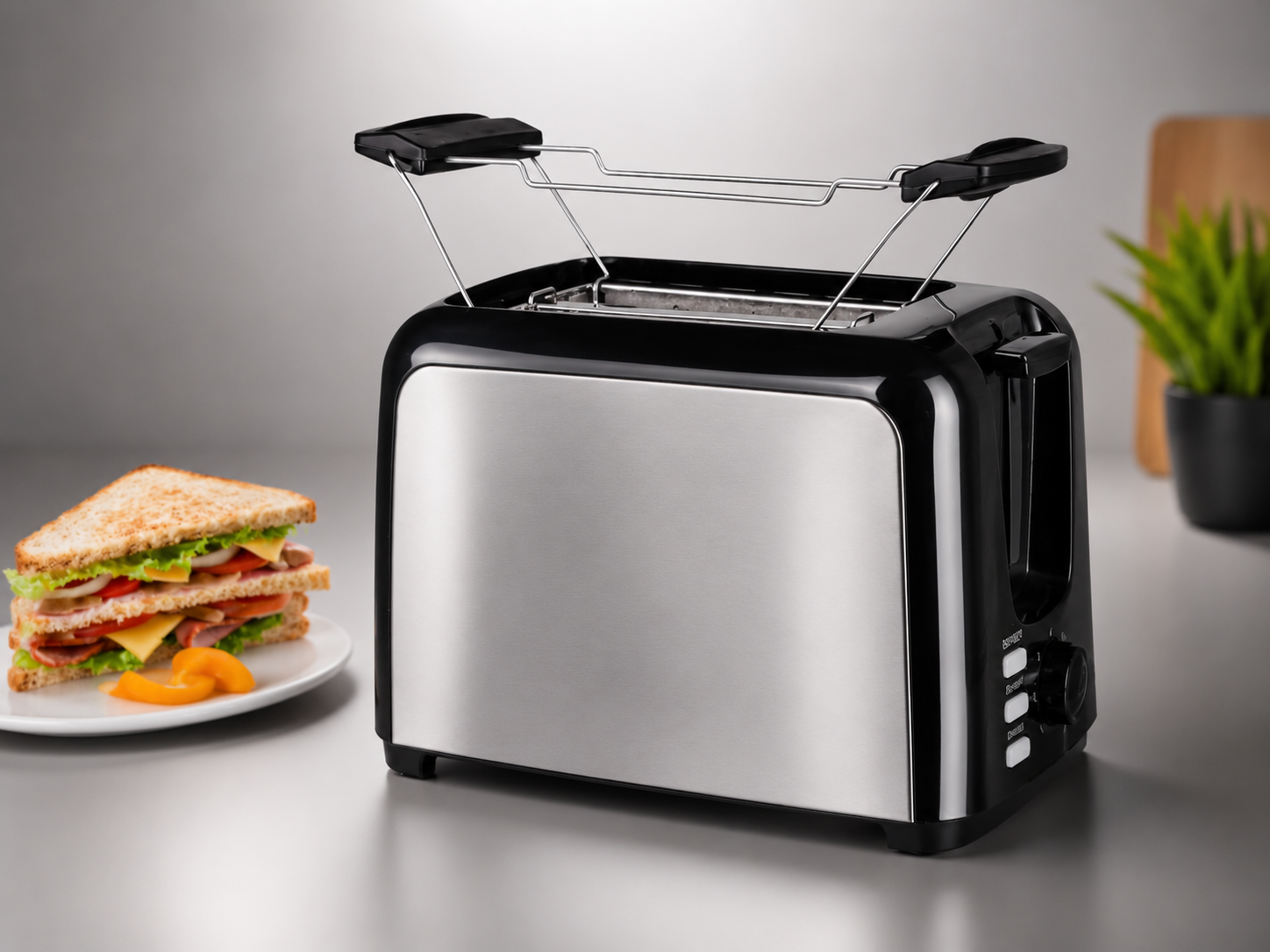 Emerio TO-123924 Toaster 2 Scheiben Edelstahl Auftaufunktion 750W Küche C3G