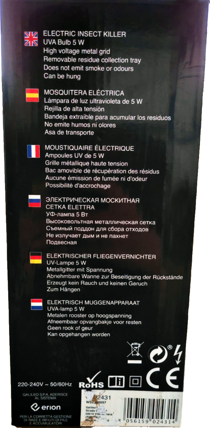 Kooper Flash 5W Insektenvernichter UV Insektenlampe Fliegenfalle Mückenfalle D9