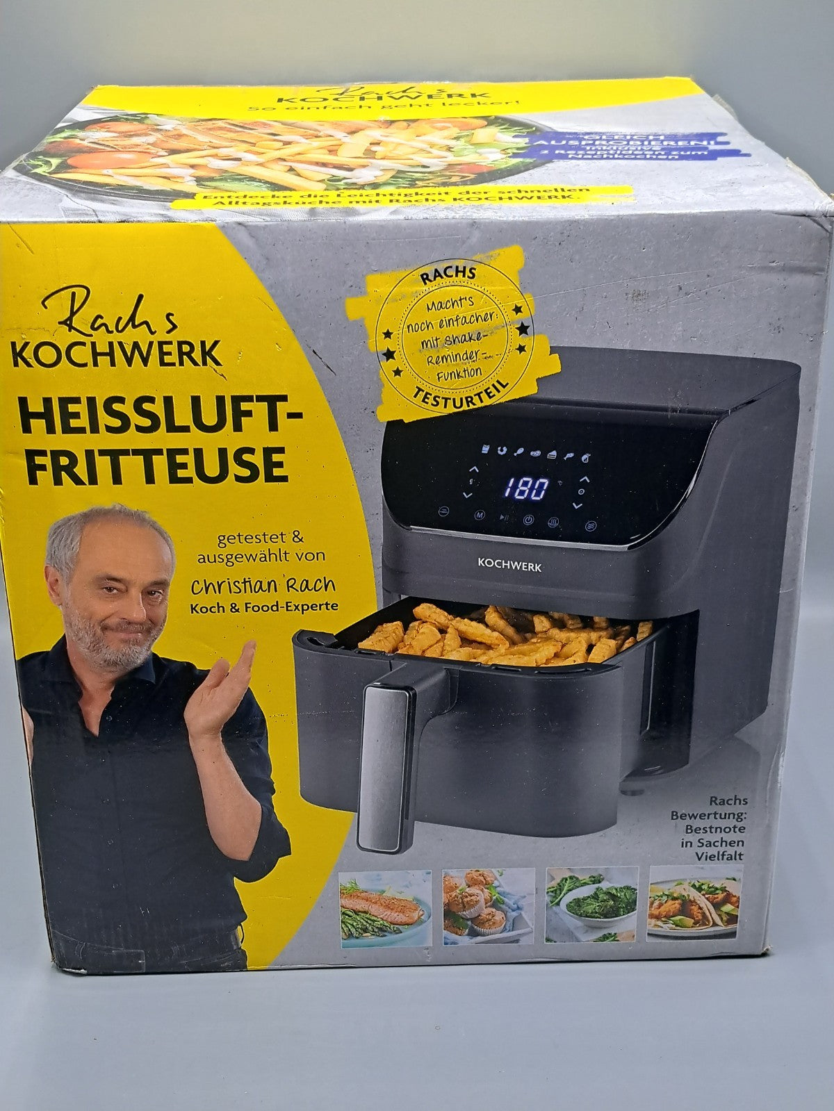 Rachs KOCHWERK Digitale Heißluftfritteuse 4L - Airfryer mit Touchscreen Schwarz
