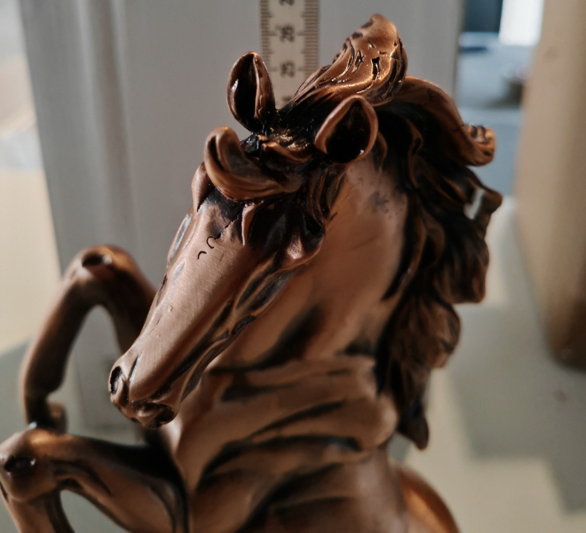 Pferdefigur Steigendes Pferd Skulptur Dekofigur Bronzeoptik ca. 26 cm D10