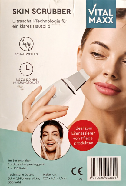 Vitalmaxx Skin Scrubber Ultraschall Porenreiniger Gesichtsreiniger Peeling Gerät