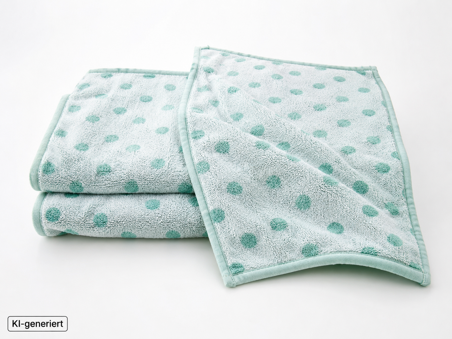 BADIZIO Softdry Gästebad Set Punkte MF Mikrofaser Kuschelplüsch Mint Türkis E4