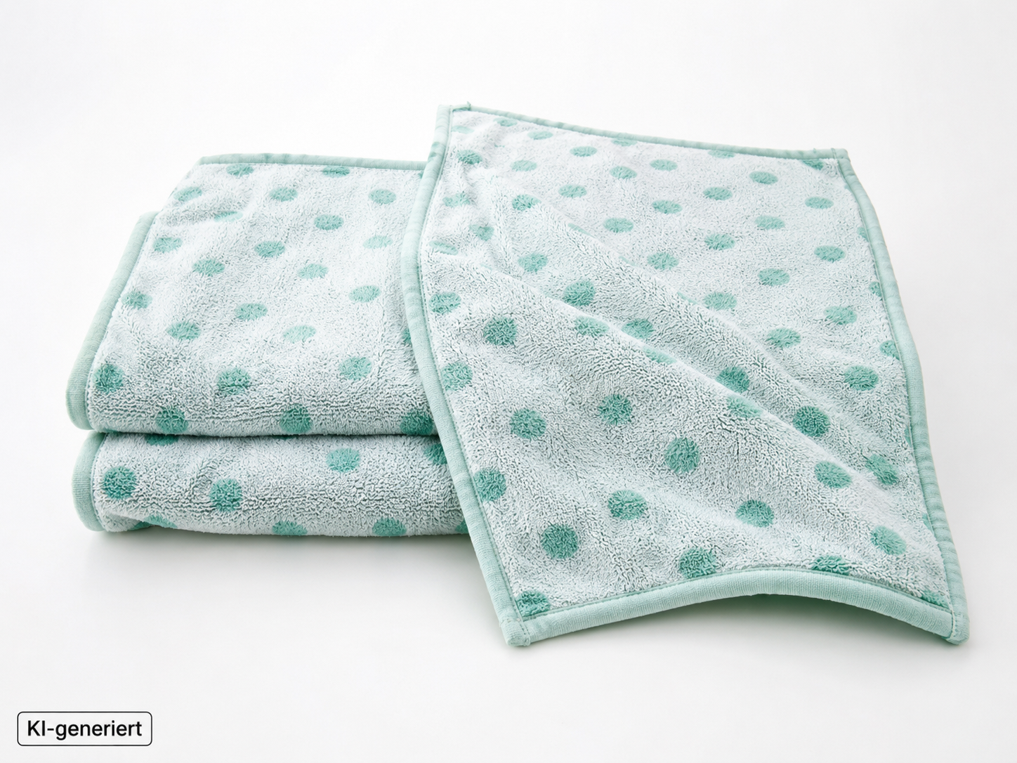 BADIZIO Softdry Gästebad Set Punkte MF Mikrofaser Kuschelplüsch Mint Türkis E4