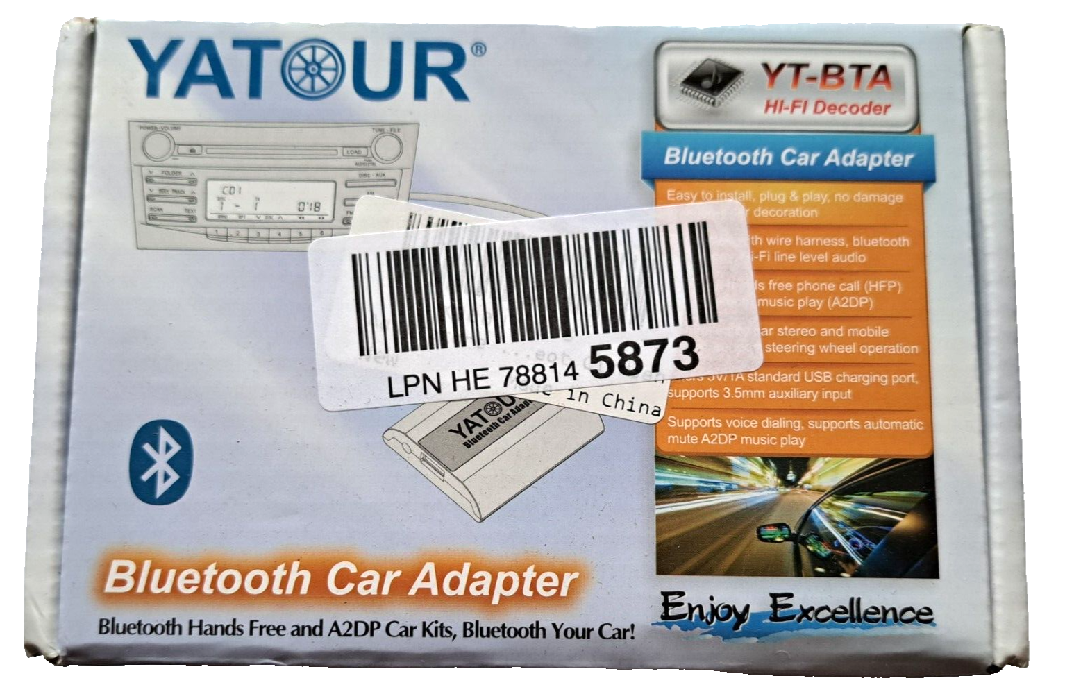 Yatour YT-BTA Hi-Fi Decoder Bluetooth Car Adapter