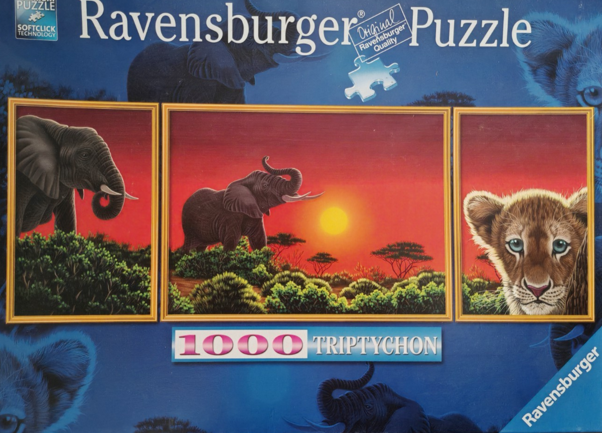 Ravensburger Puzzle 1000 Teile Elefanten Löwe Afrika Premium Puzzle 199914 D6