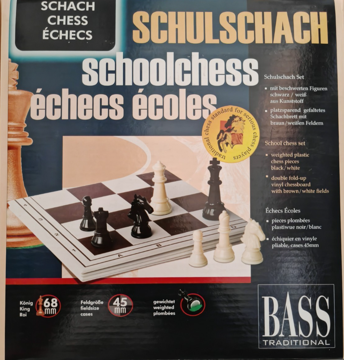 Bass Traditional Schulschach Set Schachbrett Schachspiel Brettspiel Reise D5