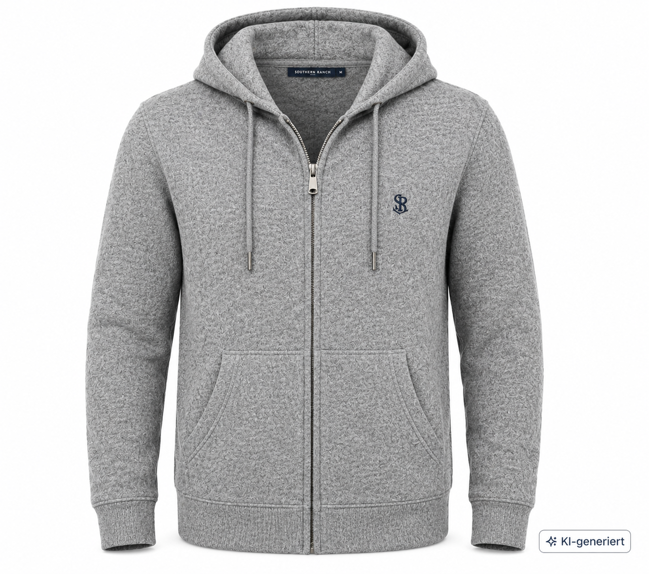 STRANDFEIN Menswear Herren Sweatjacke Gr. 54 Grau Kapuze Hoodie Reißverschluss D