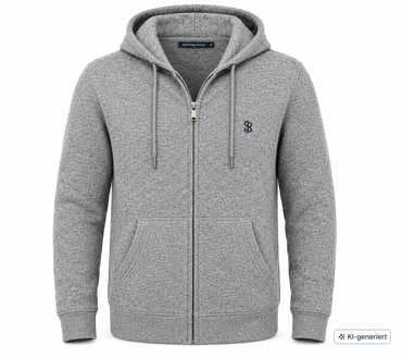 STRANDFEIN Menswear Herren Sweatjacke Gr. 54 Grau Kapuze Hoodie Reißverschluss D