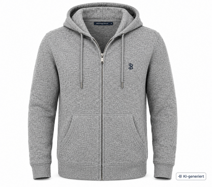 STRANDFEIN Menswear Herren Sweatjacke Gr. 54 Grau Kapuze Hoodie Reißverschluss D