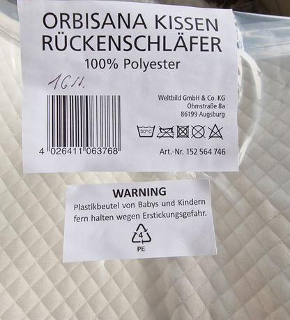 Orbisana Kissen ergonomisch Nackenstützkissen Rückenschläfer Komfort Schlaf