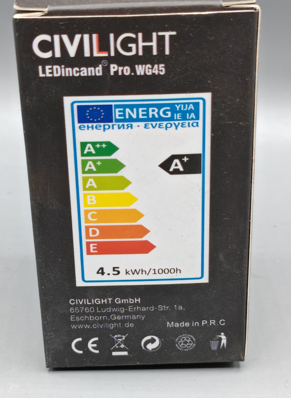 CIVILIGHT LED E27 WG45 4,5W 400lm 2700K Dim to Warm Dimmbar Filament HA35