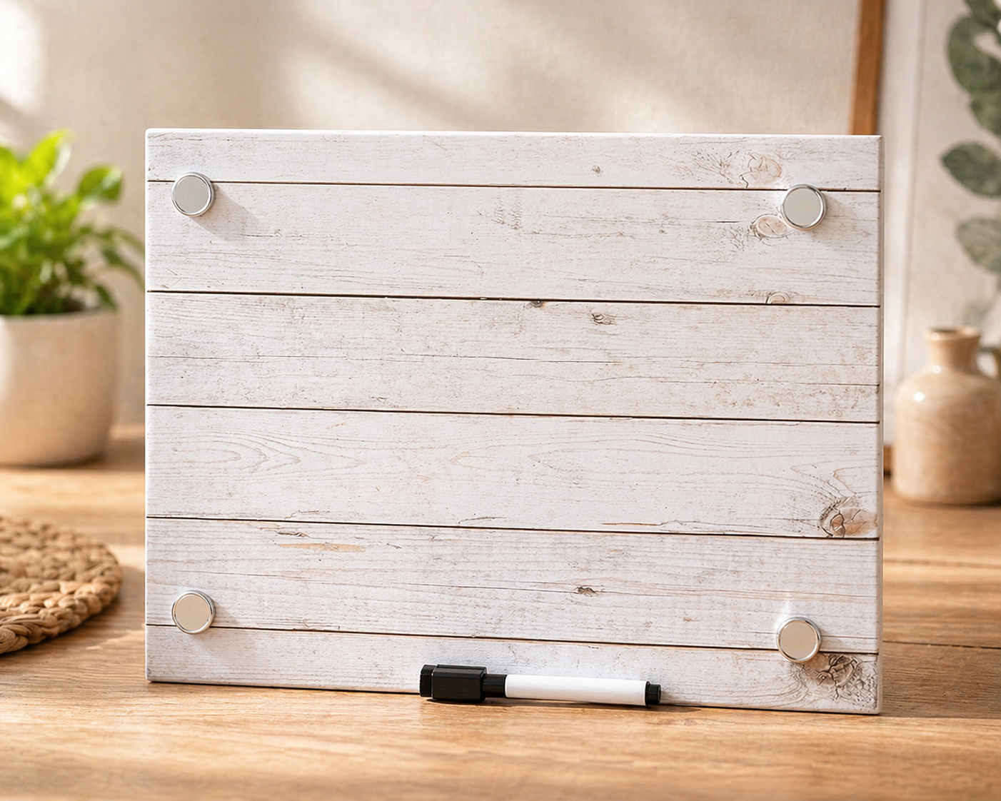Navaris Magnettafel Wooden Planks – Memoboard mit Magneten Top Preis
