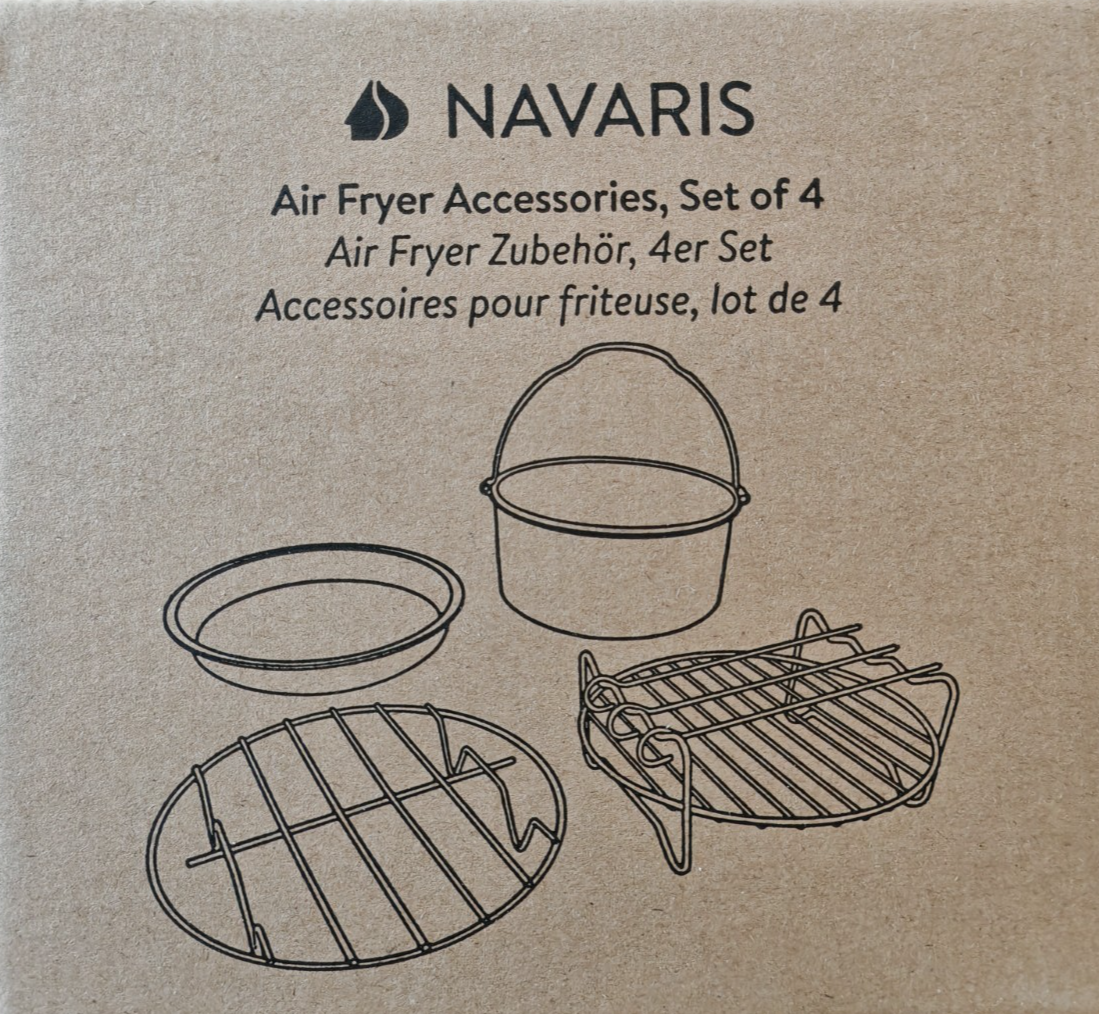 Navaris Airfryer Zubehör Set 4 tlg – Backformen für Pizza Kuchen Desserts
