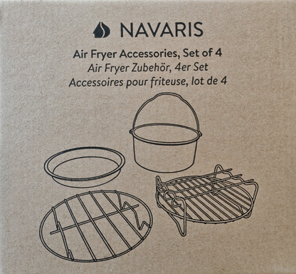 Navaris Airfryer Zubehör Set 4 tlg – Backformen für Pizza Kuchen Desserts