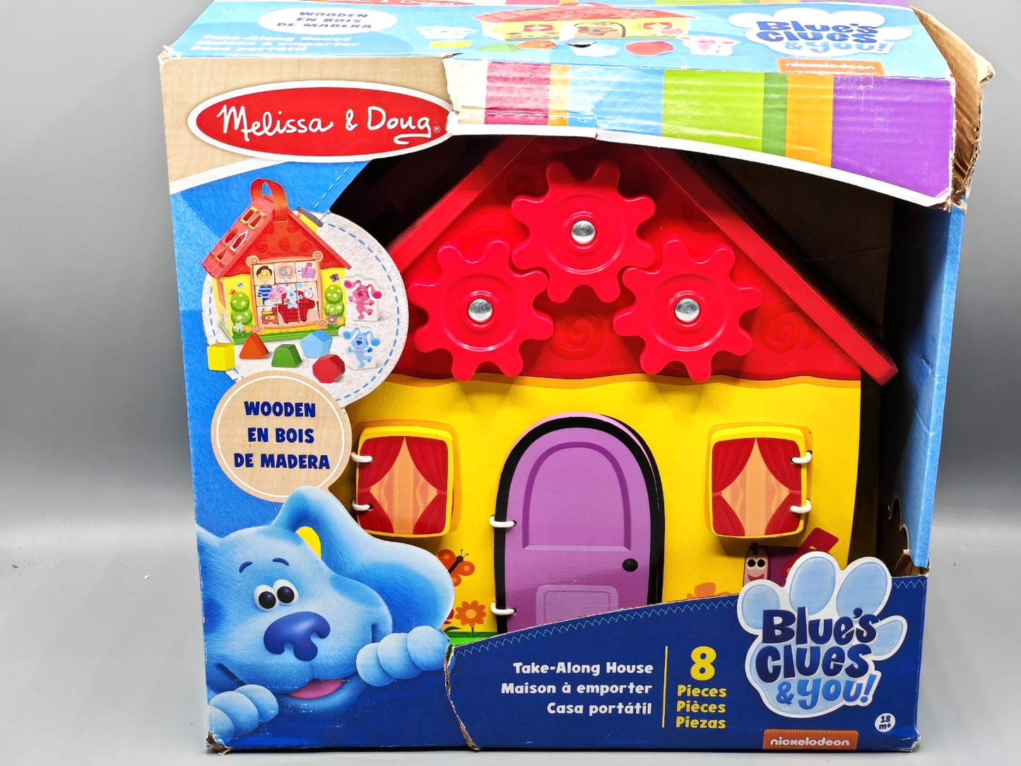 Melissa & Doug Blue's Clues & You Holzhaus Sortierspiel 8 Teile ab 18 Monate D6