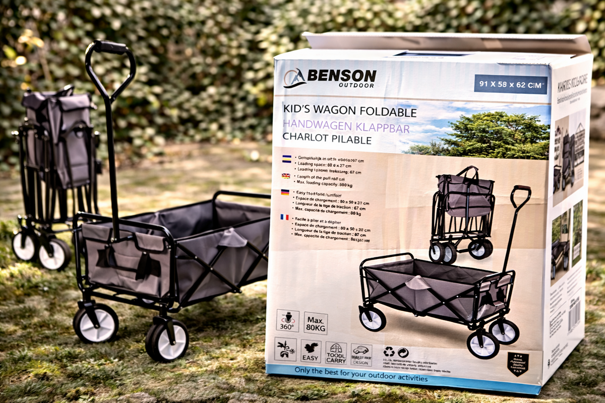 Benson Outdoor Bollerwagen faltbar 80kg Transportwagen Handwagen Garten HA32