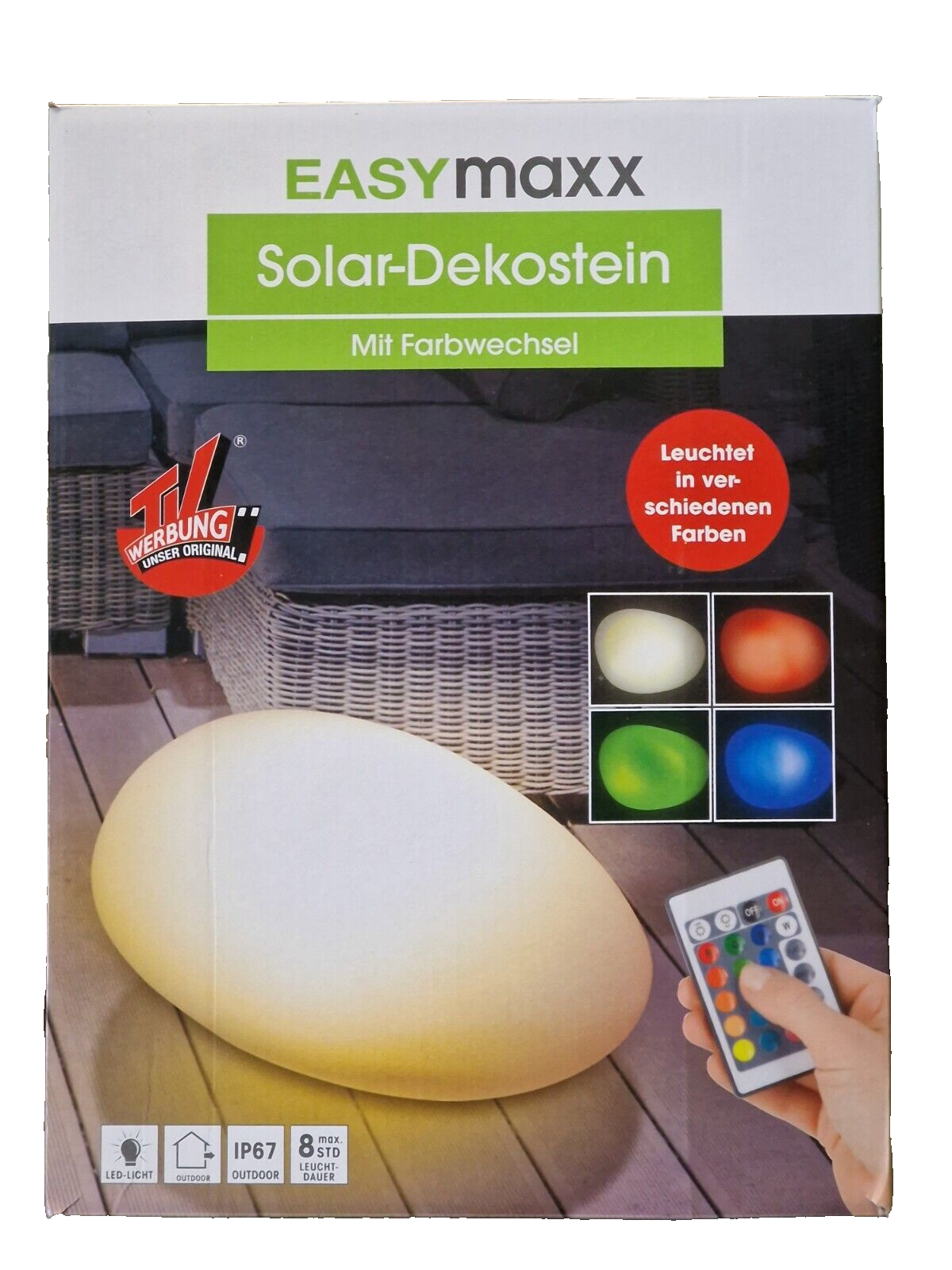 Easymaxx Solar-Dekostein mit Farbwechsel