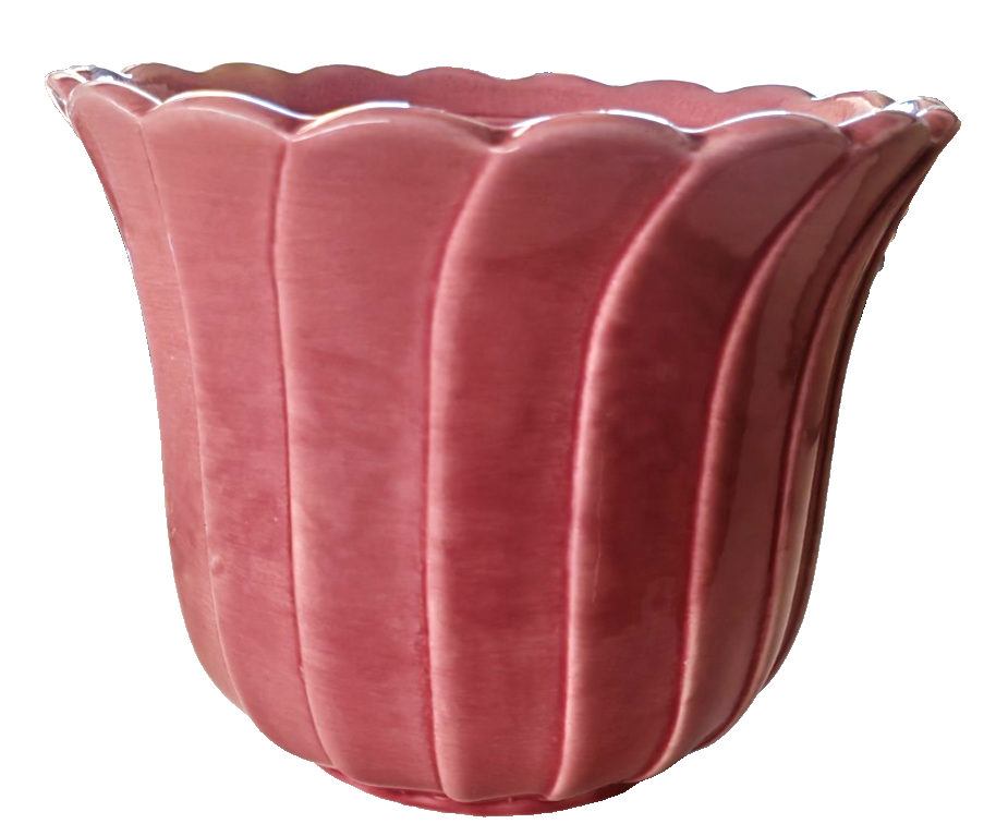 Blumentopf Übertopf Keramik Altrosa Rosa Blütenform Vintage Ø 18 cm B5